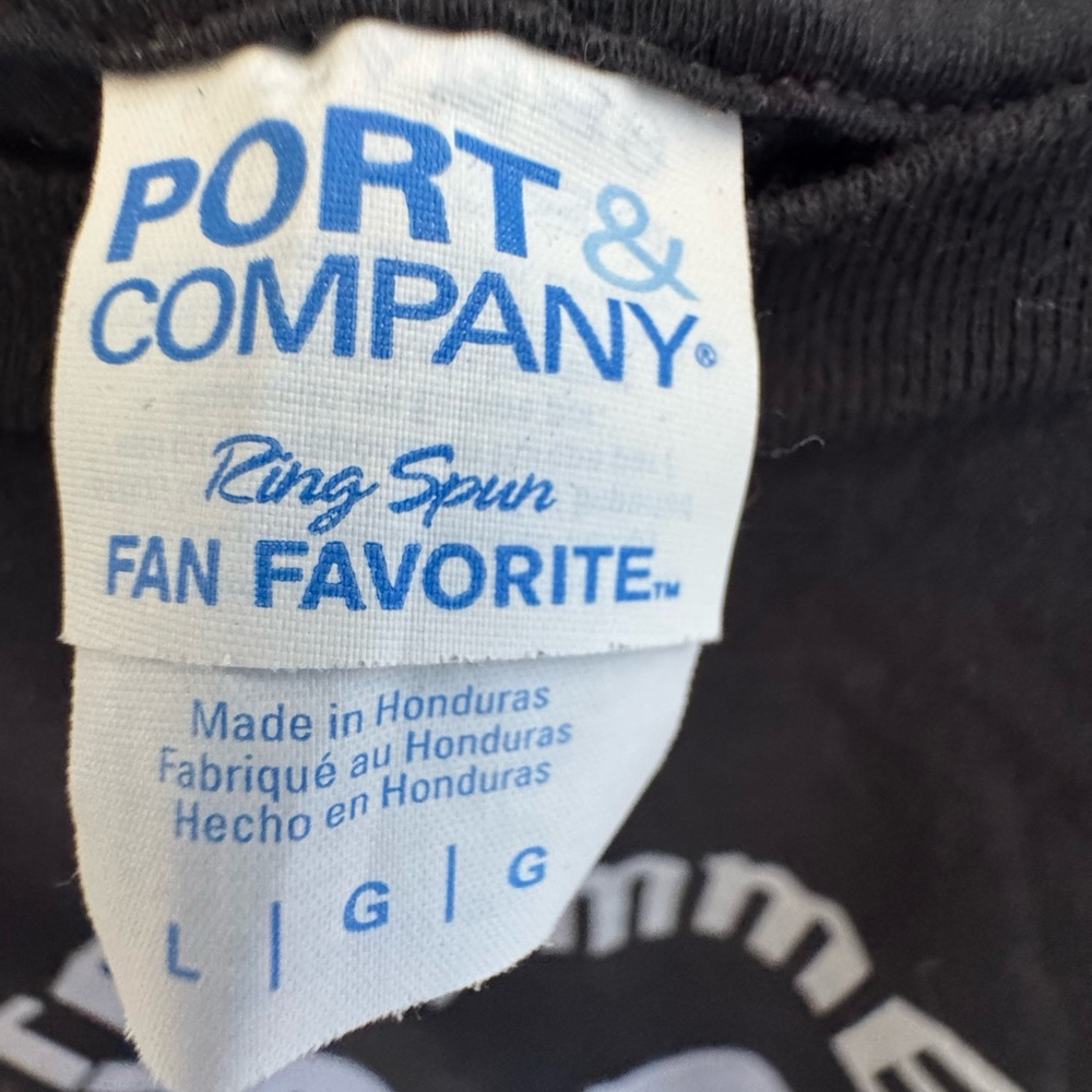 Port and Company Black Tee with Silver Graphic - Picture 3 of 3